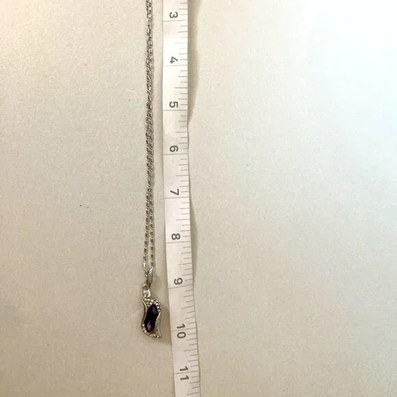 NWOT dark violet crystal earrings, necklace, and bracelet jewelry set - Picture 6 of 8